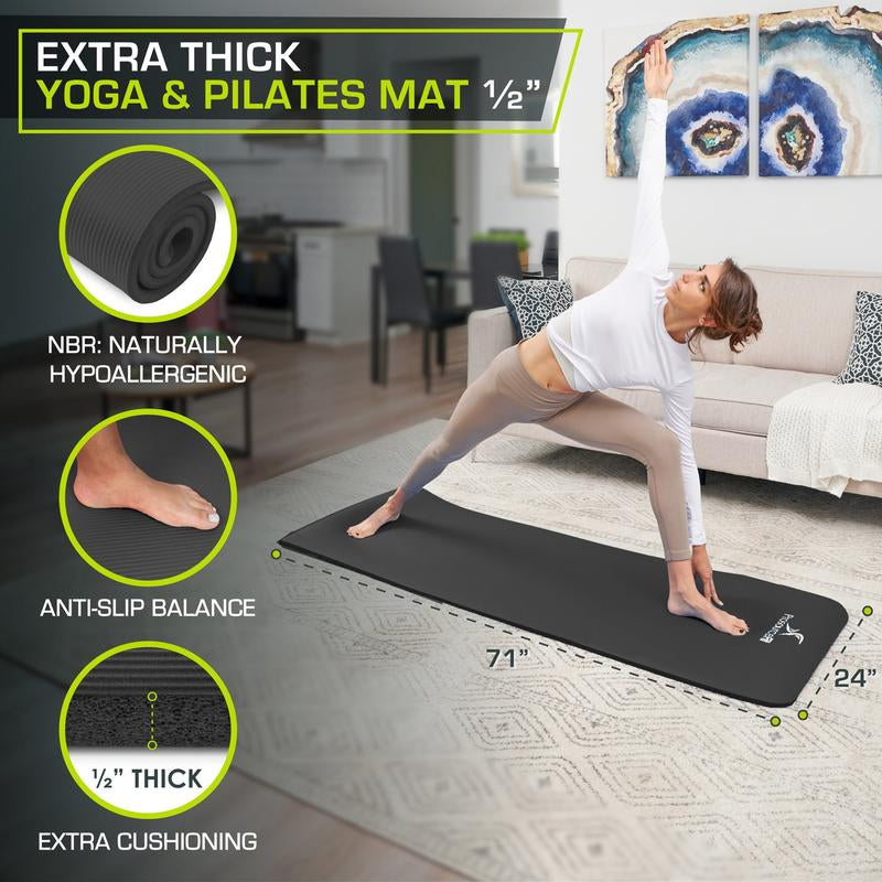 Extra Thick Yoga and Pilates Mat 1/2 Inch