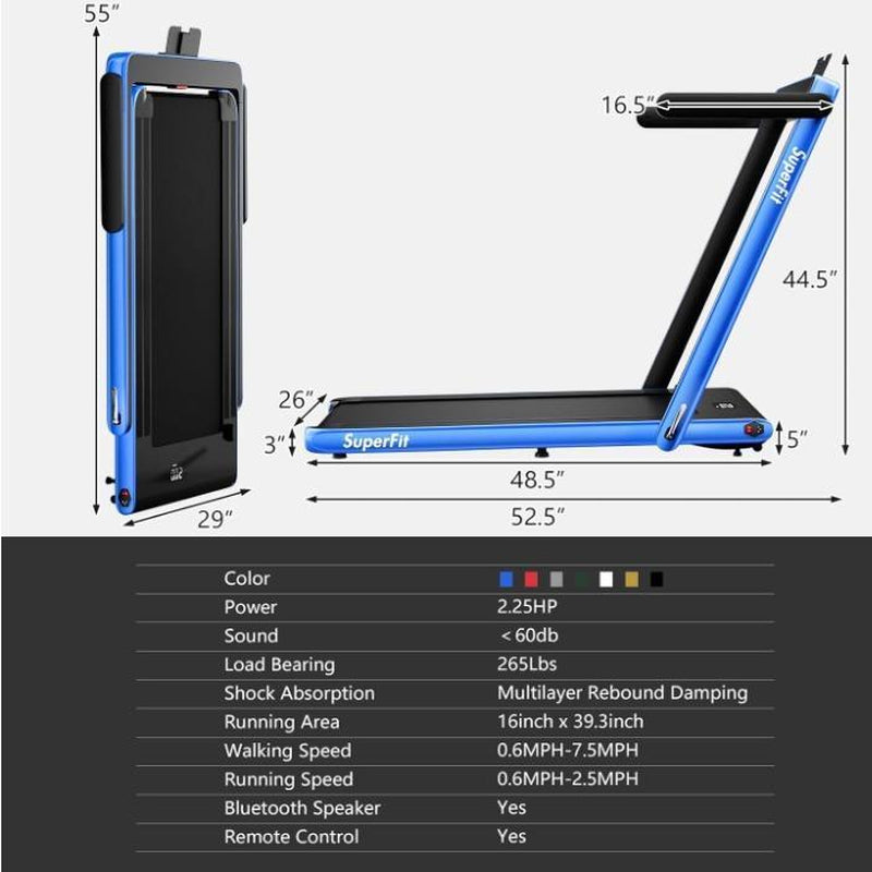 Giantex-Walking Pad / 2 in 1 Folding Treadmill, under Desk Electric Treadmill, Installation-Free with Remote Control, LED Display, Portable Walking Jogging for Home Office