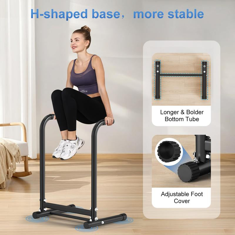 Relife Sports Dip Station Functional Heavy Duty Dip Stands Fitness Workout Dip Bar Station Stabilizer Parallette Push up Stand