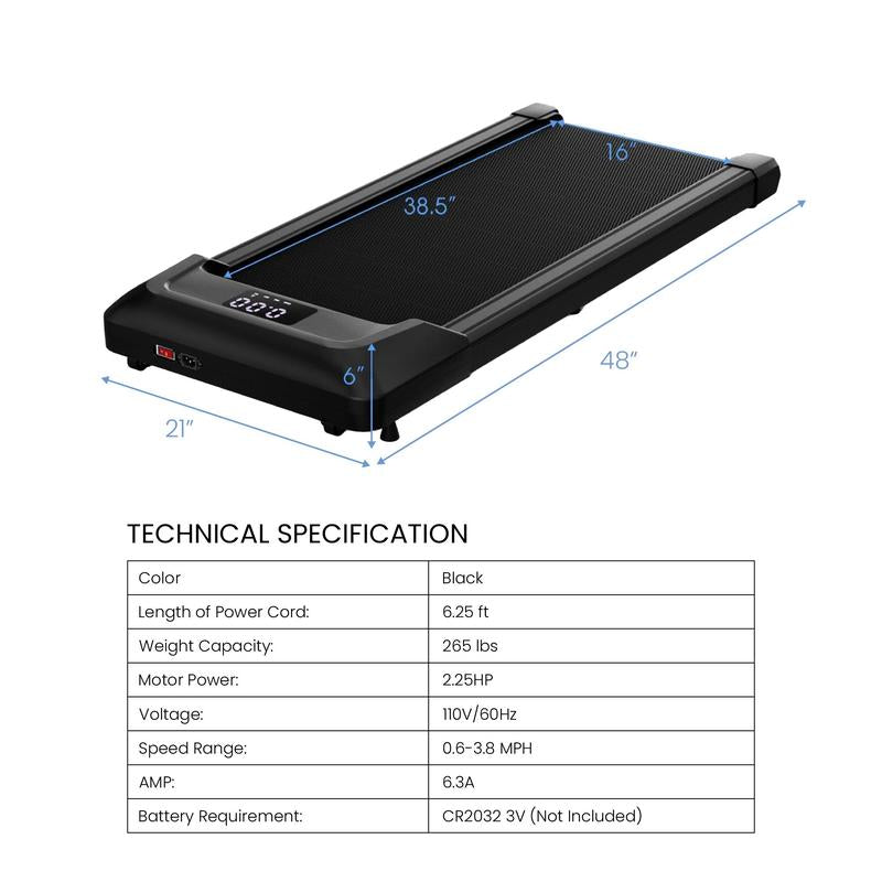 Giantex-Walking Pad / 2 in 1 Folding Treadmill, under Desk Electric Treadmill, Installation-Free with Remote Control, LED Display, Portable Walking Jogging for Home Office