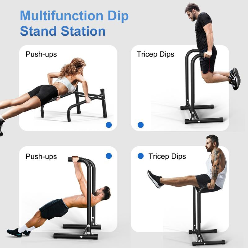 Relife Sports Dip Station Functional Heavy Duty Dip Stands Fitness Workout Dip Bar Station Stabilizer Parallette Push up Stand